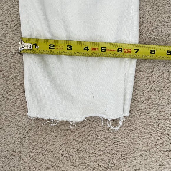 Madewell The Perfect Vintage Crop Jean – White High Rise Frayed Hem – Size 30 - Picture 6 of 10
